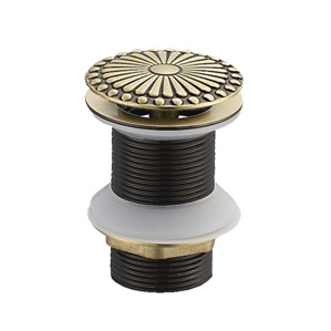 Донный клапан с переливом Bronze De Luxe Цветок 21965 бронза