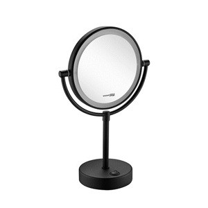 Зеркало с LED-подсветкой и 3-х кратным увеличением двухстороннее WasserKRAFT K-1005black чёрное