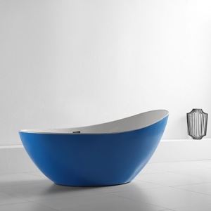 Акриловая отдельностоящая ванна 184*79 см Abber AB9233DB синяя