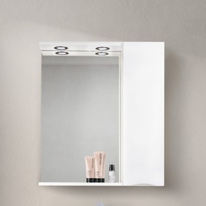Шкафчик зеркальный BelBagno MARINO-SPC-700/750-1A-BL-P-R белый глянцевый правый