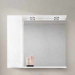 Шкафчик зеркальный BelBagno MARINO-SPC-900/750-1A-BL-P-L белый глянцевый левый