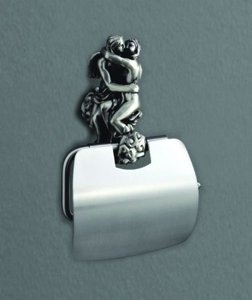 Держатель туалетной бумаги c крышкой ART & MAX Romantic AM-B-0819-T серебро