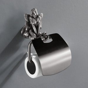 Держатель туалетной бумаги с крышкой  ART & MAX Fairy AM-B-0989-T серебро