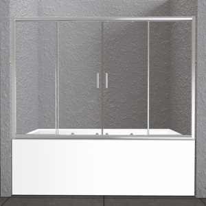 Душевая шторка на ванну 1500*1800 мм BelBango Unique UNIQUE-VF-2-150/180-140-C-Cr профиль хром стекло прозрачное