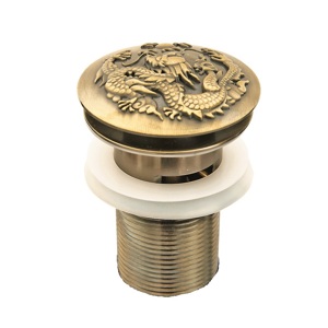 Донный клапан с переливом Bronze De Luxe Дракон 21984 бронза