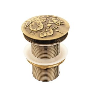 Донный клапан с переливом Bronze De Luxe Лотос 21976 бронза