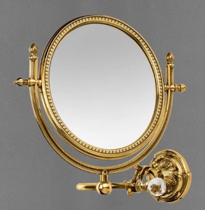 Зеркало косметическое двустороннее настенное Art & Max Barocco Crystal AM-2109-Br-C бронза