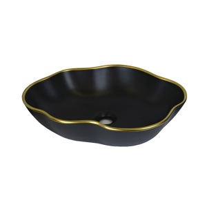 Раковина-чаша керамическая на столешницу 500*380 мм Bronze de Luxe 1395 чёрная