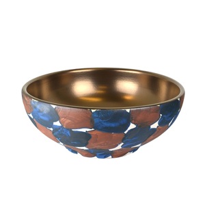Раковина керамическая на столешницу &#216; 400 мм Bronze de Luxe 147B бронзовая с декором