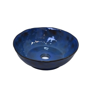 Раковина керамическая на столешницу 390*390 мм Bronze de Luxe Salamander 2000 сине-коричневый