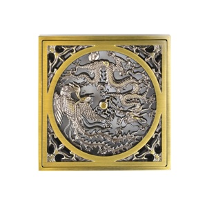 Дизайн-решётка с рамкой Bronze de Luxe "Дракон" 21986 для трапов Viega