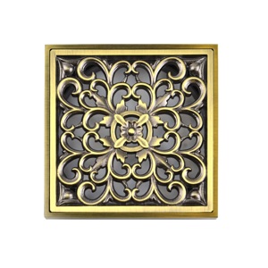 Дизайн-решётка с рамкой Bronze de Luxe "Узоры" 21962 для трапов Viega