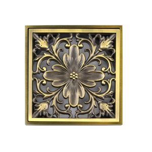 Дизайн-решётка с рамкой Bronze de Luxe "Цветок" 21975 для трапов Viega