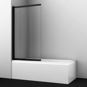 Душевая шторка на ванну 1000*1400 мм WasserKRAFT Dill 61S02-100 профиль чёрный, стекло прозрачное