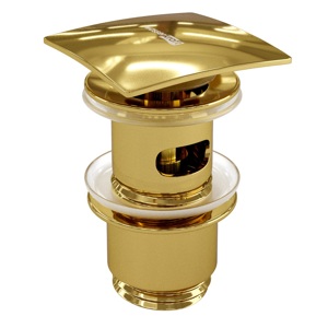 Донный клапан с переливом Push-up WasserKRAFT A168 глянцевое золото