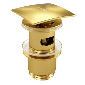 Донный клапан с переливом Push-up WasserKRAFT A165 матовое золото