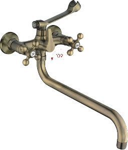 Смеситель двуручковый для ванны под бронзу HAIBA HB2619-4 бронза