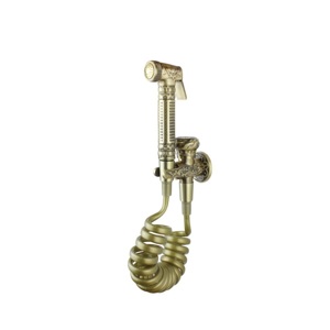 Комплект гигиенического душа с вентилем и пружинным шлангом Bronze de Luxe Royal 10235/1 бронза