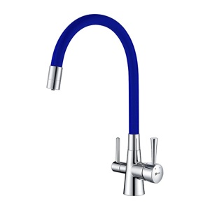 Смеситель для кухни с подключением к фильтру питьевой воды Lemark Comfort LM3075C-Blue глянцевый хром/синий