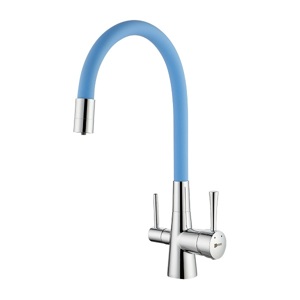 Смеситель для кухни с подключением к фильтру питьевой воды Lemark Comfort LM3075C-SkyBlue глянцевый хром/голубой