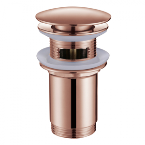 Донный клапан с переливом ABBER AF0010RG глянцевое розовое золото