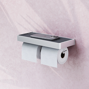 Держатель для туалетной бумаги двойной с полочкой для телефона Damixa Jupiter DA77341900