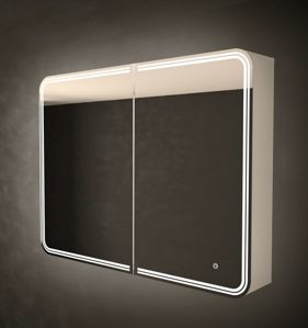 Зеркало-шкаф с подсветкой 900*800 мм Art & Max Verona AM-Ver-900-800-2D-DS-F белый глянцевый
