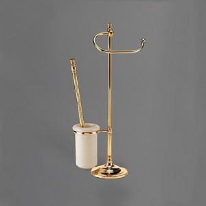 Стойка напольная с ёршиком для унитаза и держателем туалетной бумаги ART & MAX Barocco AM-1948-Br бронза