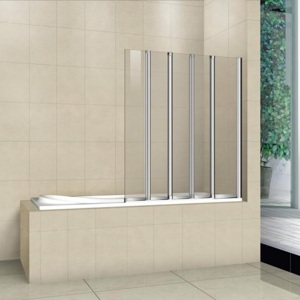 Душевая шторка на ванну 1200*1400 мм CEZARES PRATICO-V-5-120/140-C-Cr профиль хром стекло прозрачное