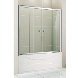 Душевая шторка на ванну 1500*1400 мм CEZARES PRATICO-VF-2-150/140-C-Cr профиль хром стекло прозрачное